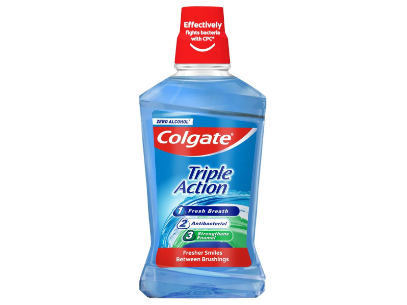 COLGATE MOUTH WASH TRIPLE ACTION ZERO ALCOHOL 500ML