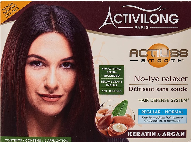 Activilong actiliss smooth no-lye relaxer normal regular organic argan and keratin 