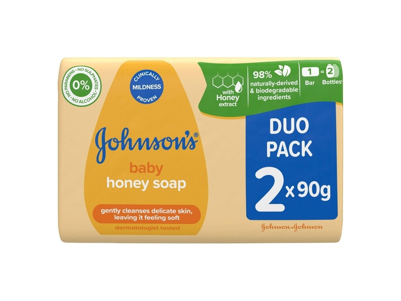 JOHNSONS BABY HONEY SOAP 2*90G
