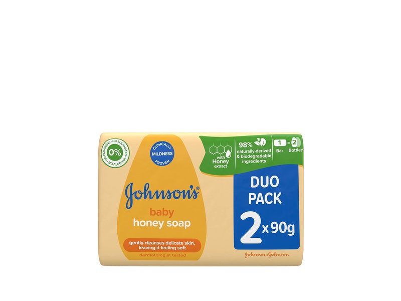 JOHNSONS BABY HONEY SOAP 2*90G