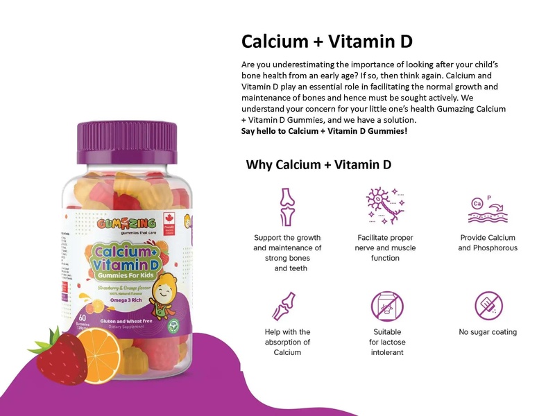 GUMAZING CALCIUM+VITAMIN D3 60