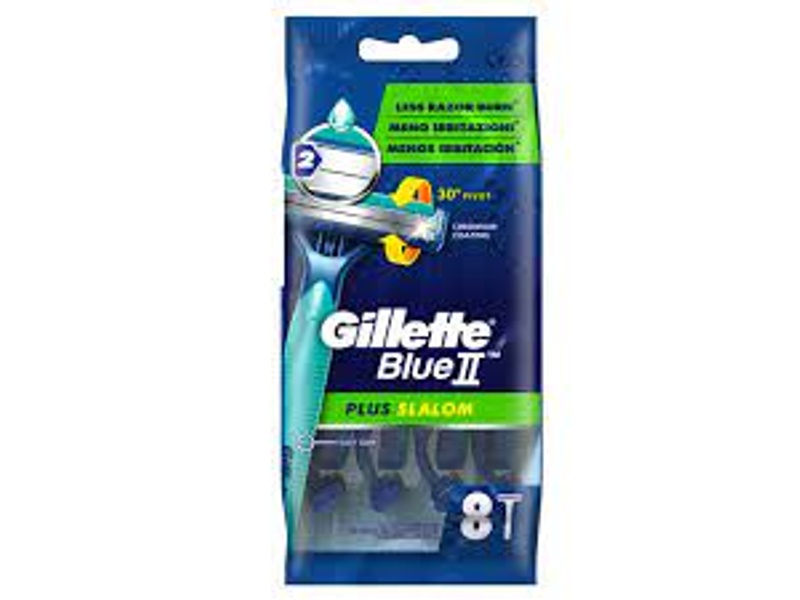 GILLETTE BLUE II PLUS SLALOM DISPOSABLES 8S^