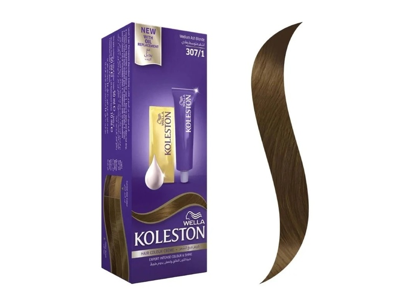 Koleston maxi hair color 307/1 medium ash blond
