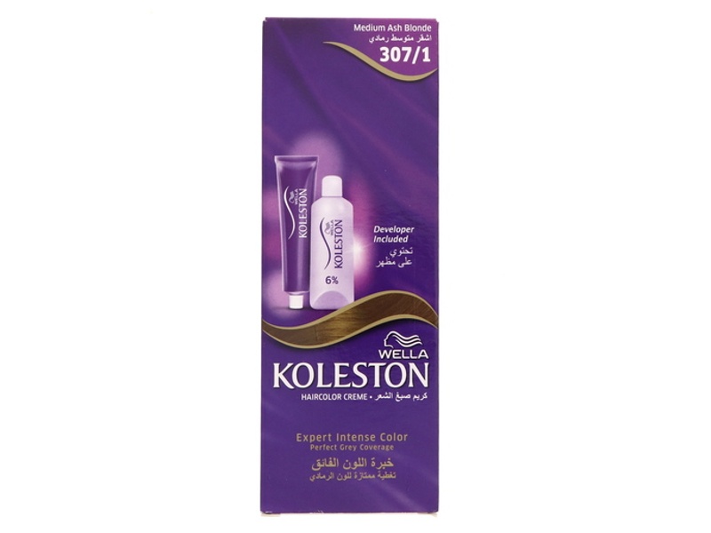 Koleston maxi hair color 307/1 medium ash blond