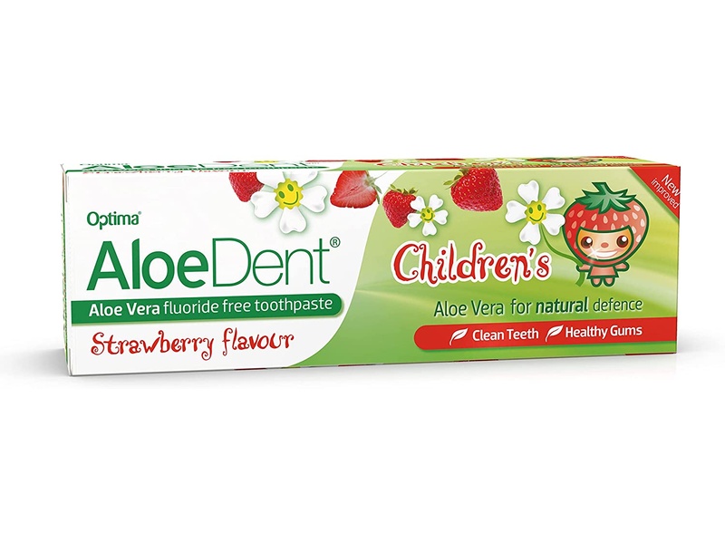 Aloedent fluoride free strawberry child toothpaste 50g