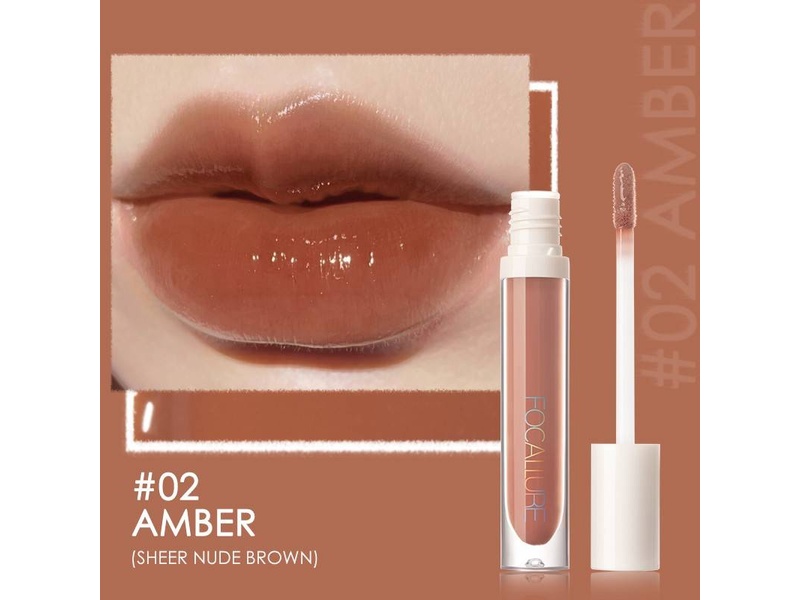 FOCALLURE LIP GLOW 02 AMBER FA 153 SHINE LIP GLOSS