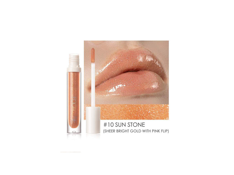 FOCALLURE LIP GLOW 10 SUN STONE  FA 153 SHINE LIP GLOSS