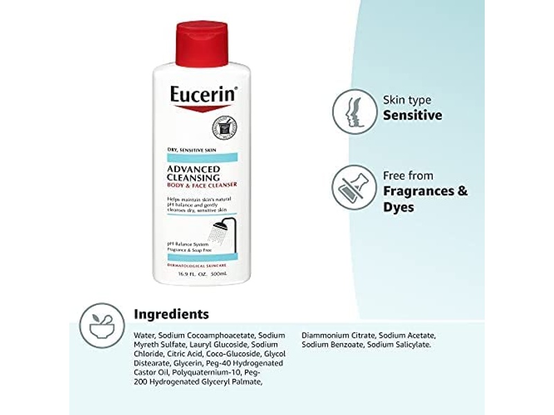 EUCERIN ADVANCED CLEANSING BODY AND FACE CLEANSER