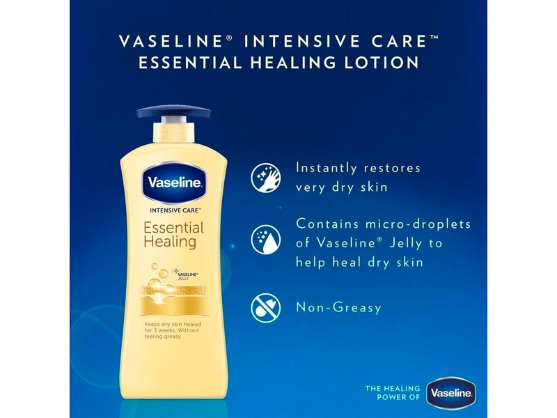 VASELINE LOTION 600ML ESSENTIAL HEALING