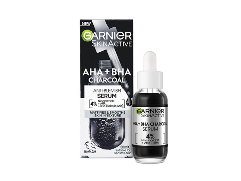 GARNIER AHA+BHA CHARCOAL ANTI-BLEMISH SERUM 30ML