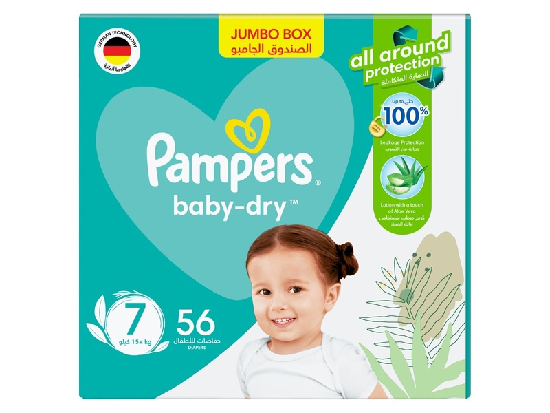 PAMPERS DIAPERS NO7 JUMPO BOX 56 PADS