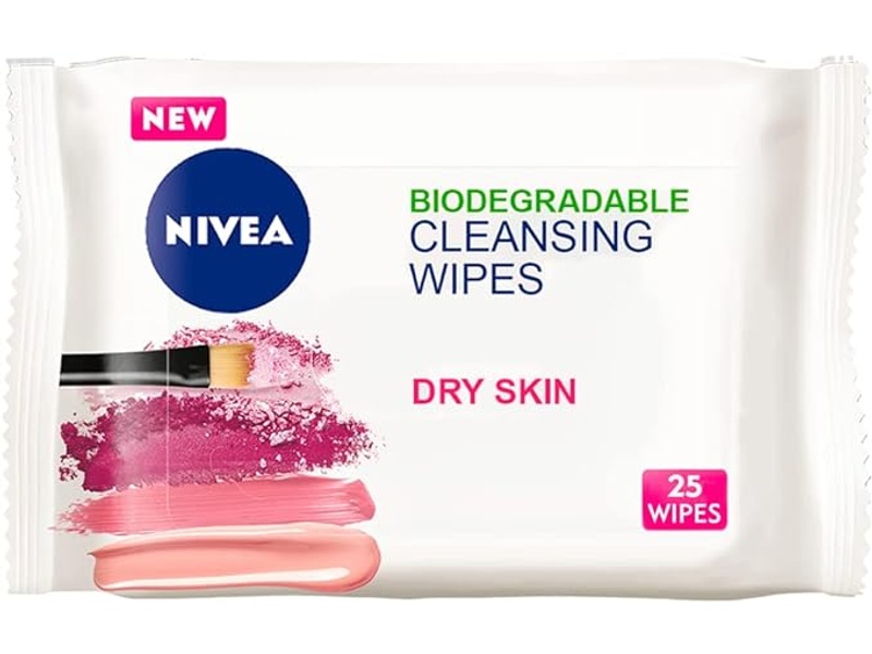 NIVEA BIODEGRADABLE CLEANSING WIPES DRY SKIN 25PCS