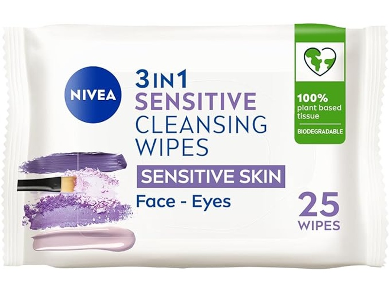 NIVEA BIODEGRADABLE CLEANSING WIPES SENSITIVE SKIN 25PCS