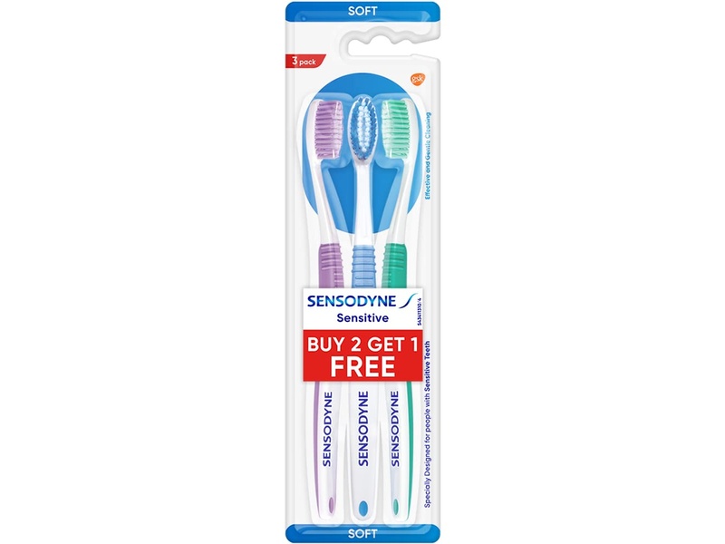 SENSODYNE SENSITIVE TOOTHBRUSH (2+1 PACK)