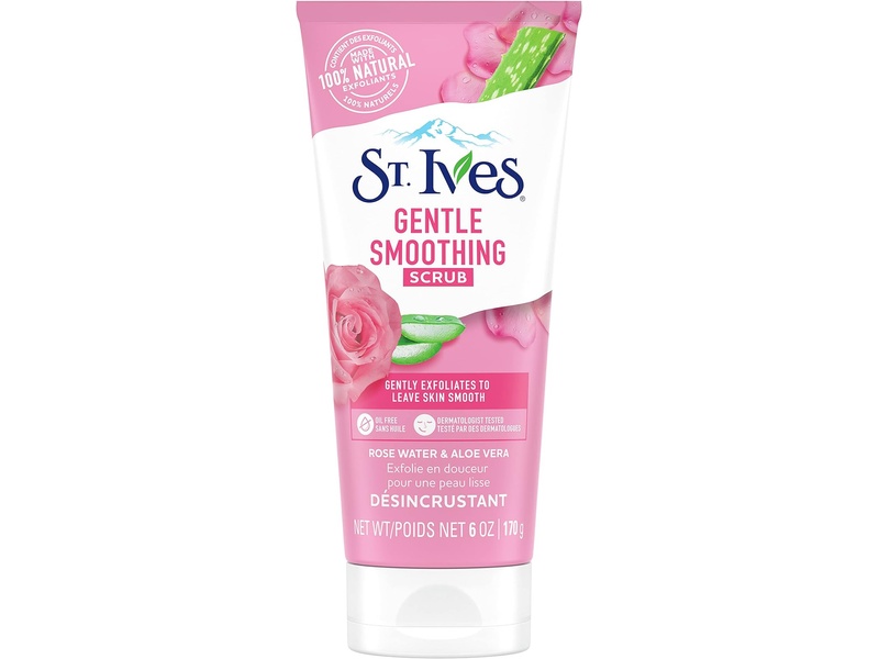 ST. IVES GENTLE SMOOTHING ROSE WATER & ALOE VERA SCRUB 170G