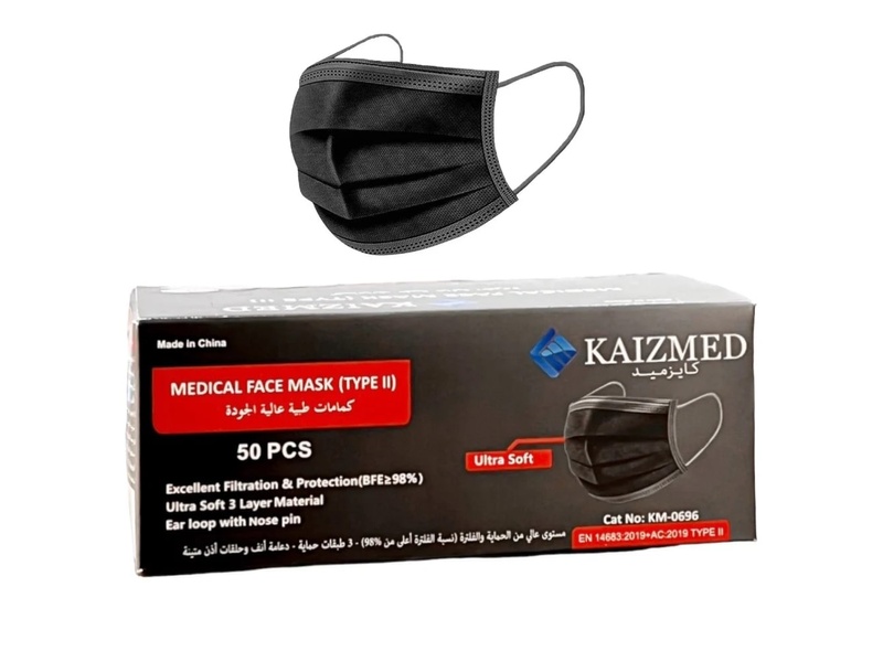 KAIZMED FACE MASK 50PCS BOX BLACK