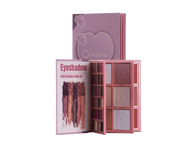 CHRISTINE 3IN1 PALETTE NOTEBOOK EYESHADOW & HIGHLIGHTER & BLUSH CH-K2309