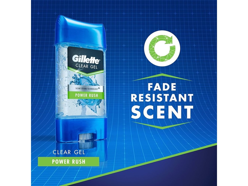 GILLETTE CLEAR+DRI+TECH POWER RUSH 107G