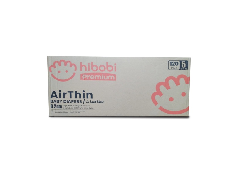 HIBOBI DIAPER HIGH-TECH ULTRA THIN SOFT BABY SIZE 5  1X120 BOX