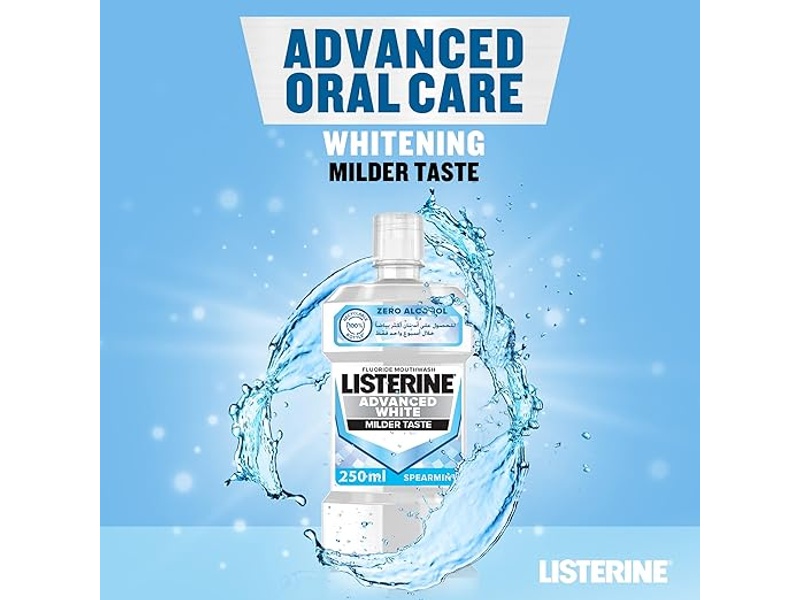 LISTERINE MOUTHWASH ADVANCED WHITE SPEARMINT 250ML