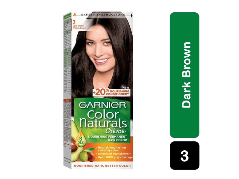 Garnier nature hair color 3 dark brown