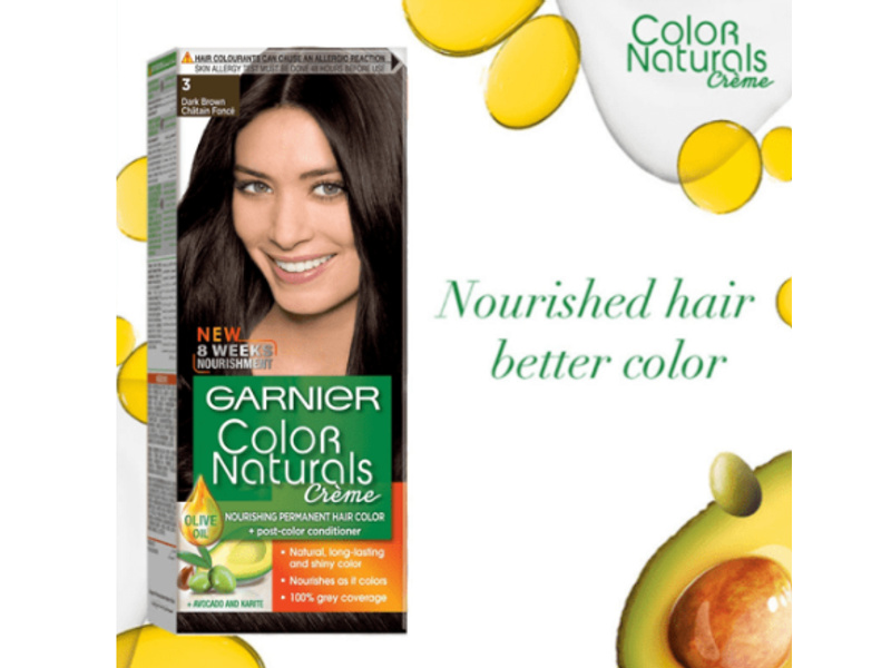 Garnier nature hair color 3 dark brown