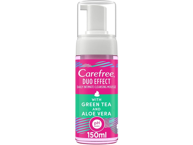 Carefree duo effect mousse green tea and aloe vera 150ml