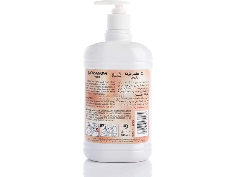 J. Casanova hand wash 500 ml bakhor