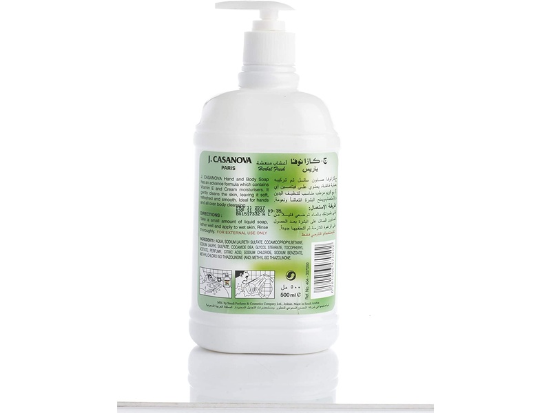 J. Casanova hand wash 500 ml herbal