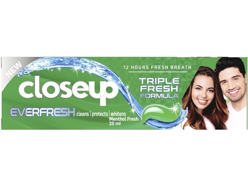 Closeup toothpastes triple fresh formula 25 ml green