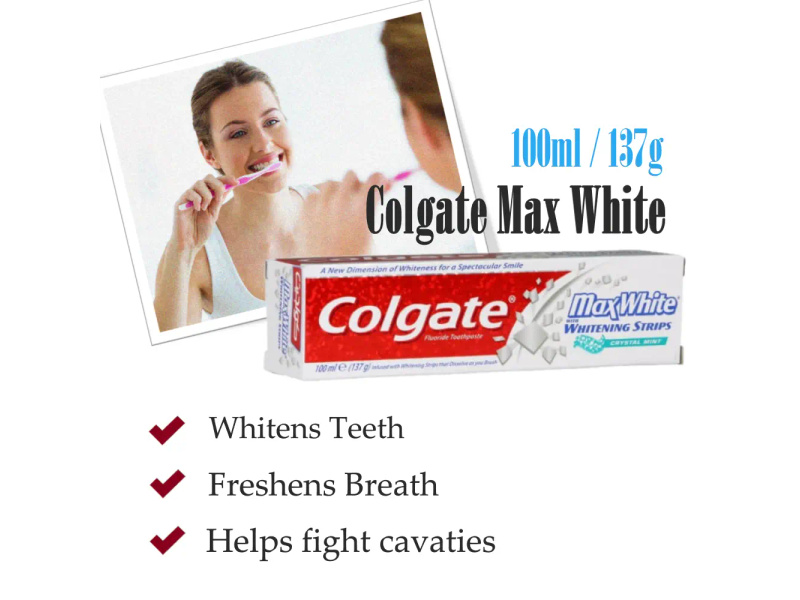 COLGATE TOOTHPASTE MAX WHITE 100 ML WHITENING CRYSTALS