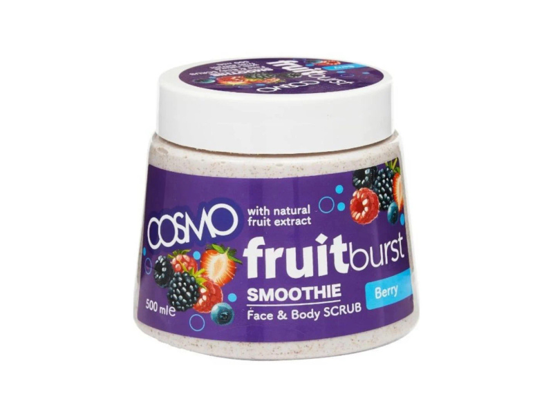 COSMO FRUIT BURST BERRY FACE & BODY SCRUB 500ML