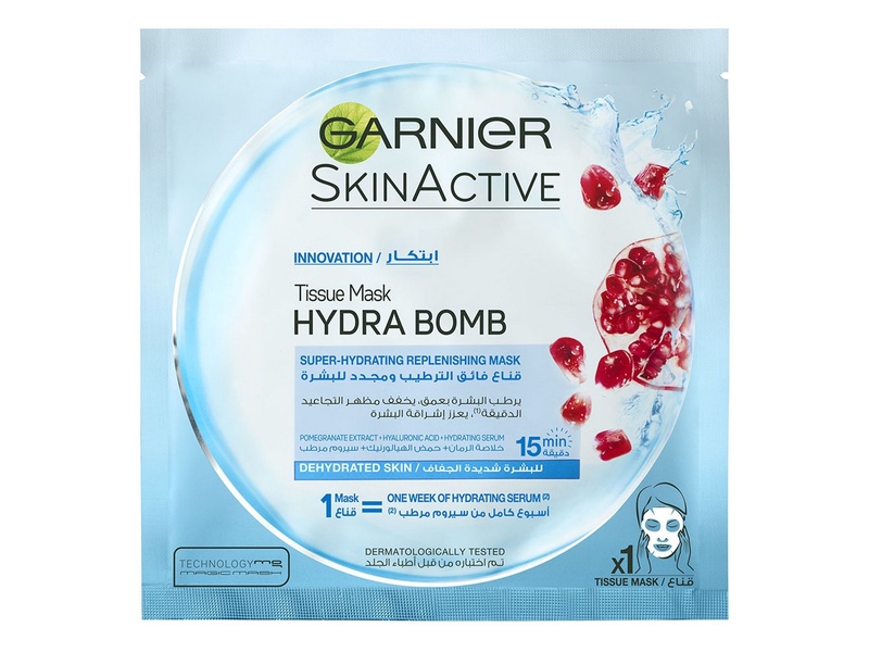 Garnier mask hydrated bomb pomegranate dehydrated