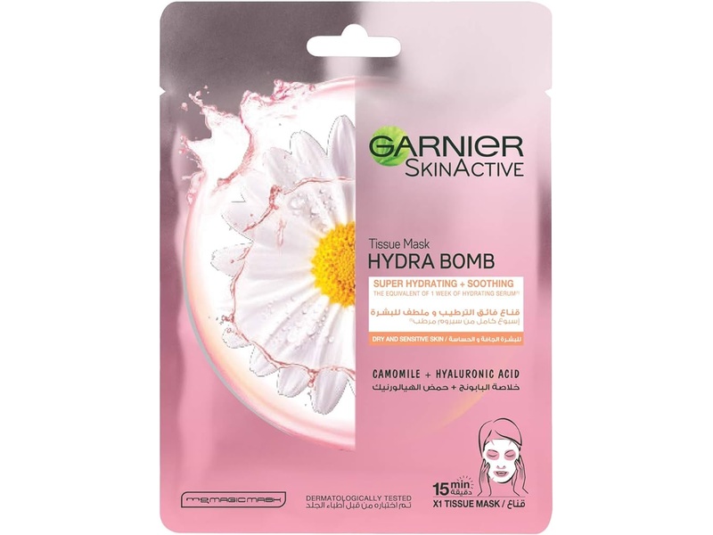 Garnier mask hydrating bomb chamomil dry sensitive skin