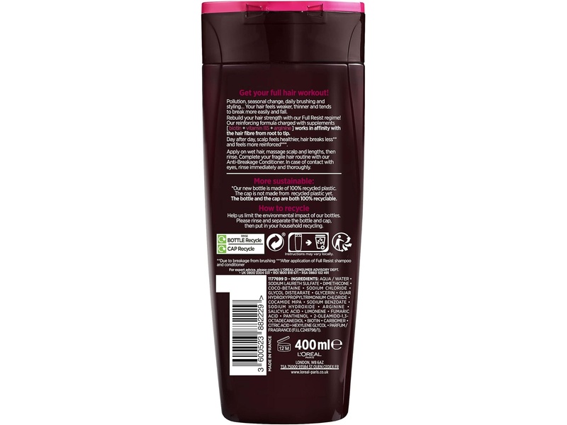 Loreal hair shampoo elvive 400 ml full resist new