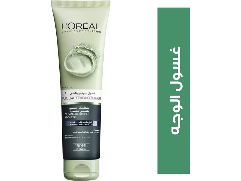 Loreal pure clay detoxifying gel wash 150 ml charcoal