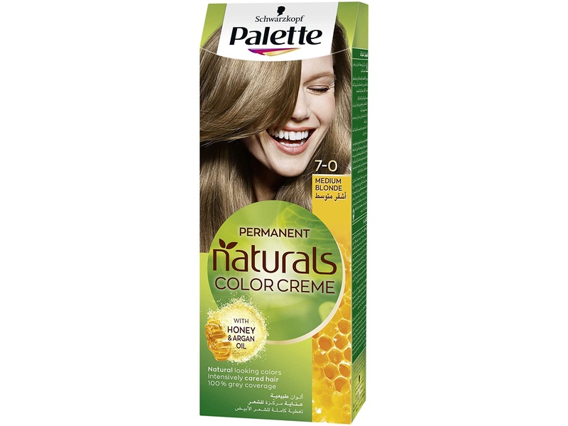 Palette hair color cream 7-0 medium blonde