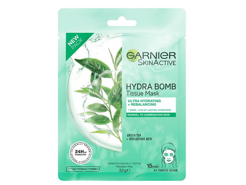 Garnier hydra bomb face mask with green tea extract and hyaluronic acid
