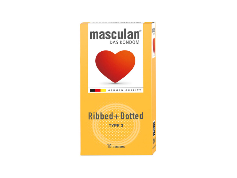 Masculan condom ribbed + dotted type 3 10pcs (0035)