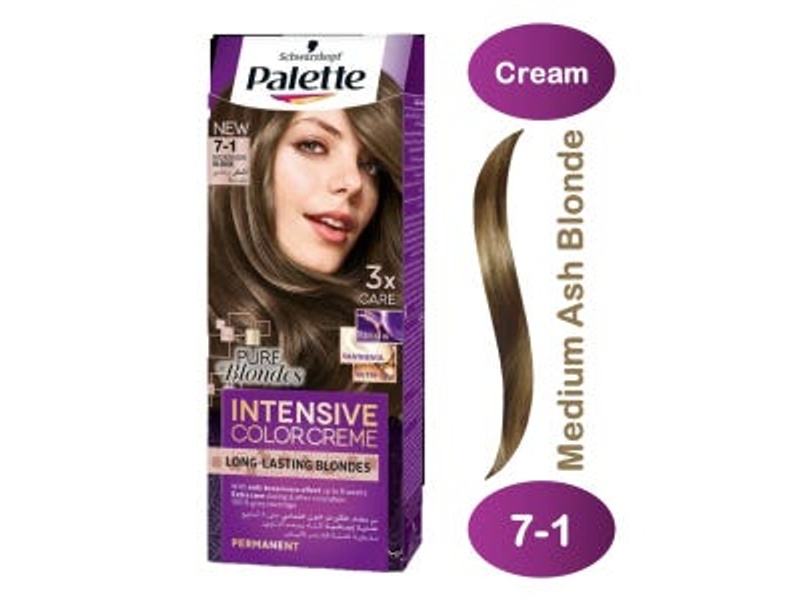 Palette hair color cream 7-1 medium ash blonde