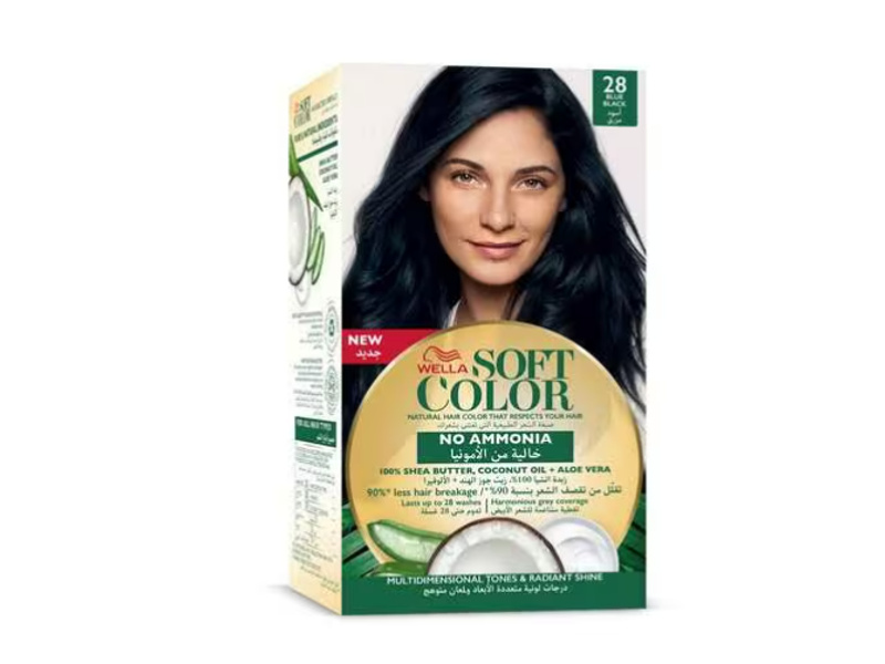 WELLA SOFT HAIR COLOR KIT NO 28 AMMONIA  BLUE BLACK