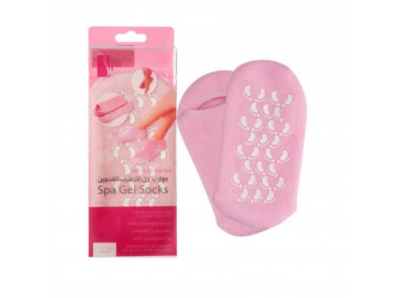 SPA MOISTURISING GEL SOCKS WITH JOJOBA OIL OLIVE OIL VITAMIN E & ROSE OIL