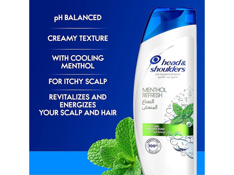 Head & shoulders shampoo menthol refresh 190ml