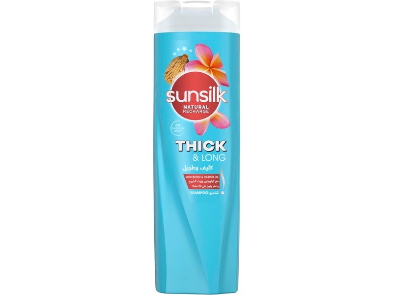 Sunsilk hair shampoo 400 ml thick & long biotin & castor oil