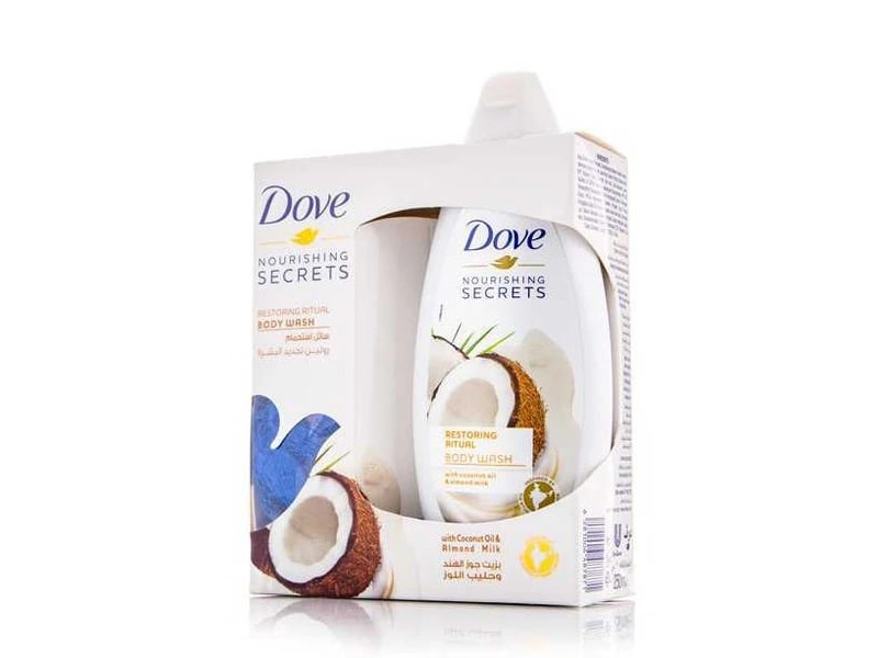 Dove shower gel coconut oil almond milk with kit 250 ml