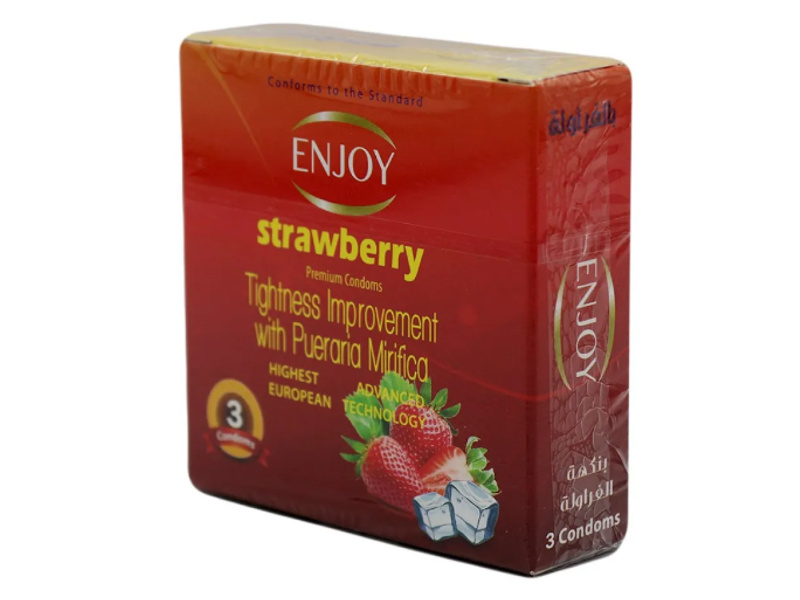 Enjoy condoms 3 pack strawberry