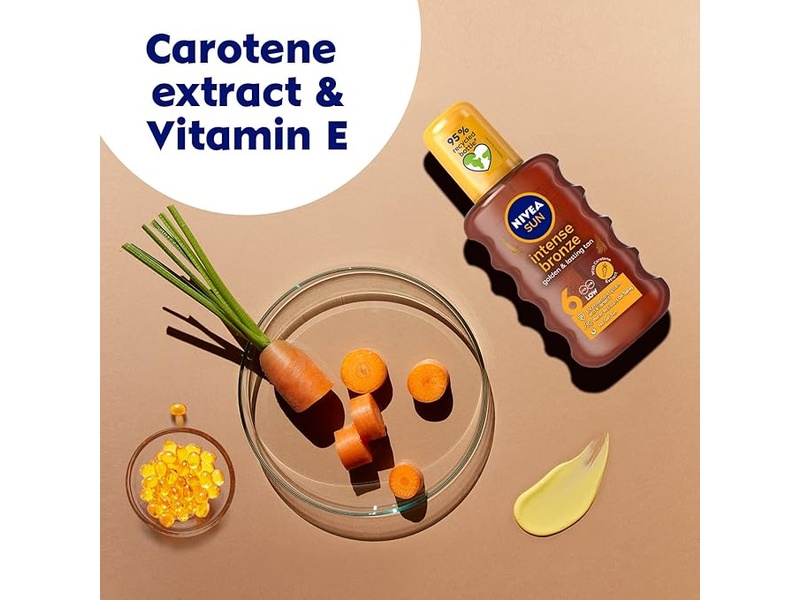 NIVEA CAROTENE SUN OIL SPRAY 200 ML GOLDEN AND LASTING TAN 6 LOW