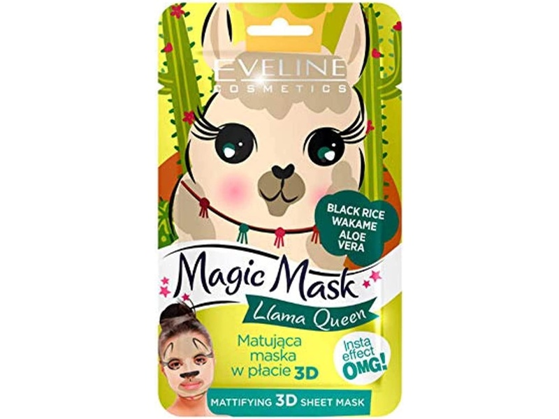 EVELINE MAGIC FACE MASK LLAMA QUEEN MATTIFYING 3 D MASK