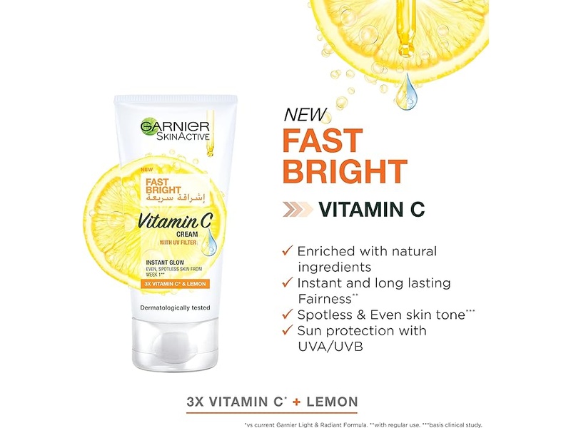 Garnier cream fast fairness vitamin c  sun protection 50ml