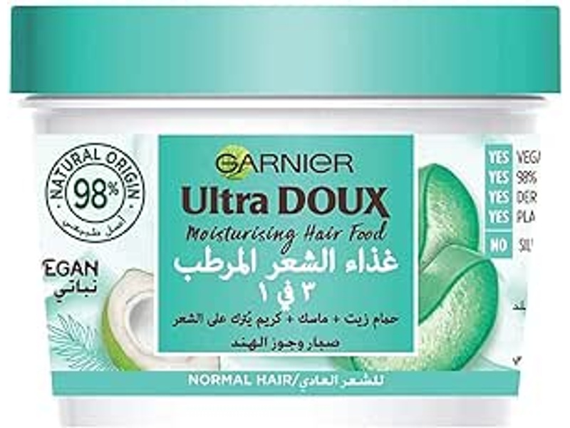 Garnier hair mask ud hair food aloe vera & coconut 390 ml